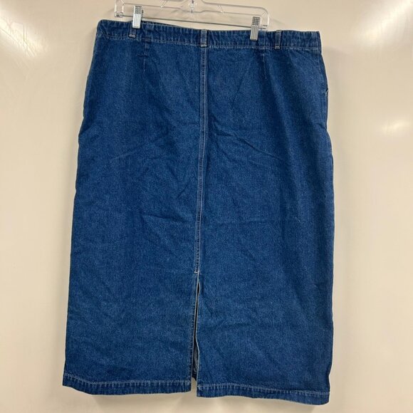 Vintage Sonoma Denim Midi Skirt Women’s 22W Dark Wash High Rise Classic Skirt - Picture 3 of 9